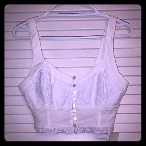 2/25 Free people white tank top size small petite
